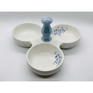 Pfaltzgraff Winter Frost Divided Dish Christmas Serving Dish